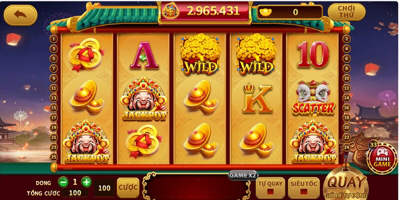 Thần Tài Slots – Đồ Hoạ Đẹp Mắt, Jackpot Cực Khủng Cách chơi và luật chơi của Slots game Thần Tài tại Luckywin