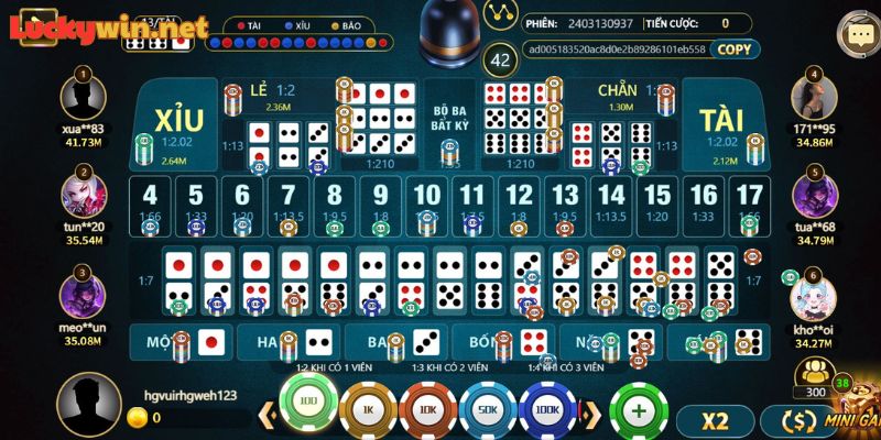 Sicbo Luckywin| Game Bài Phổ Biến, Tỷ Lệ Thưởng Đa Dạng Cửa Tài Xỉu là cửa cược được lựa chọn phổ biến nhất trong Sicbo online