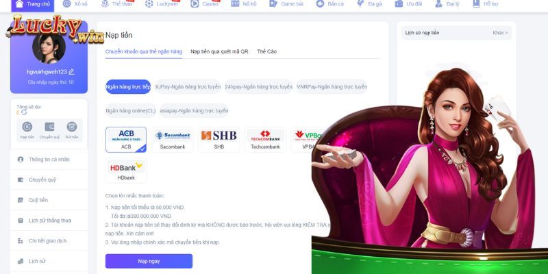 Luckywin | Luckywin - Thương Hiệu Cá Cược Đẳng Cấp Nhất 2024 Hướng dẫn nạp, rút thưởng luckywin dễ dàng
